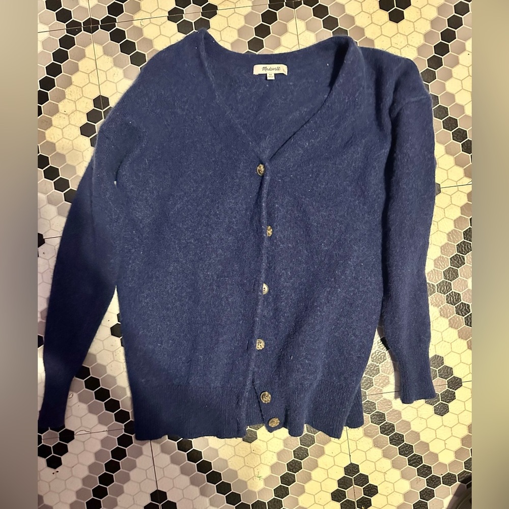 Madewell Deep Blue Button-Up Cardigan